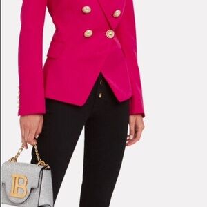 Balmain Pink and Gold Tailored Blazer